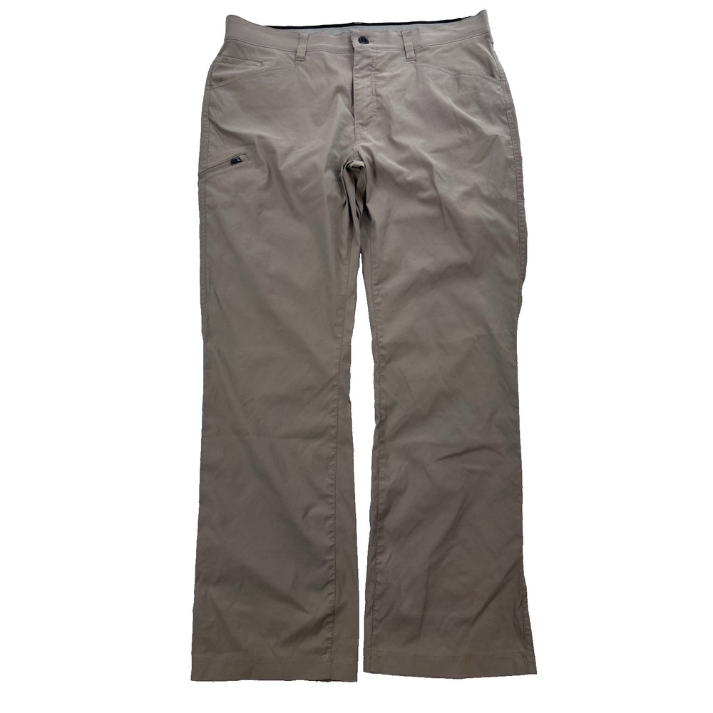 Orvis Performance Tech Pants Mens 38x32 Tan Khaki Water Repellent Stretch Hiking